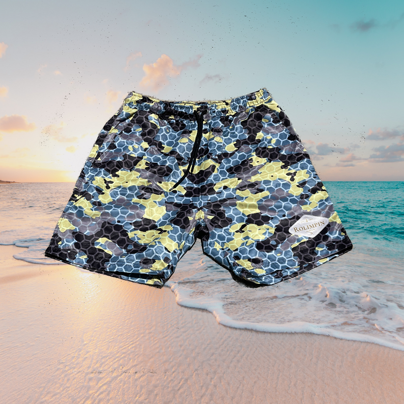 Yellow camo shorts